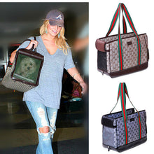 Luxury Black Brown Deisgn Letter Pet Shoulder Sling Carrier