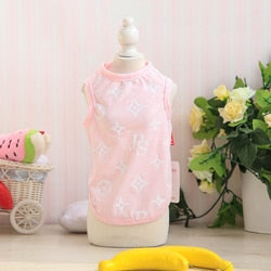 Pink & Coffee Cute Couples Star Printing Small Pet T-shirt Dress