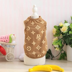 Pink & Coffee Cute Couples Star Printing Small Pet T-shirt Dress