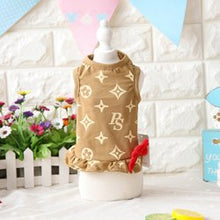 Pink & Coffee Cute Couples Star Printing Small Pet T-shirt Dress