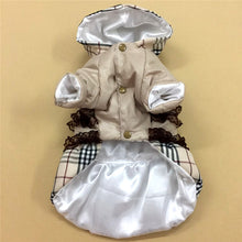 Luxury Plaid Design Warm Pet Jacket With Lace