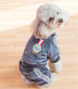 Winter Warm Soft Velvet Fleece Inside Jumpsuits for Small Pets