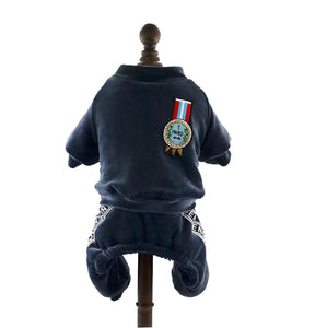 Winter Warm Soft Velvet Fleece Inside Jumpsuits for Small Pets