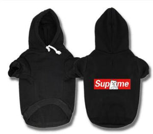 Supreme Pink Red Black Red Fleece Hoodie for Small Pets