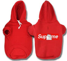 Supreme Pink Red Black Red Fleece Hoodie for Small Pets