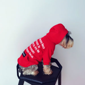 Letter Printed Red Cotton Hoodie for Pets