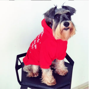Letter Printed Red Cotton Hoodie for Pets