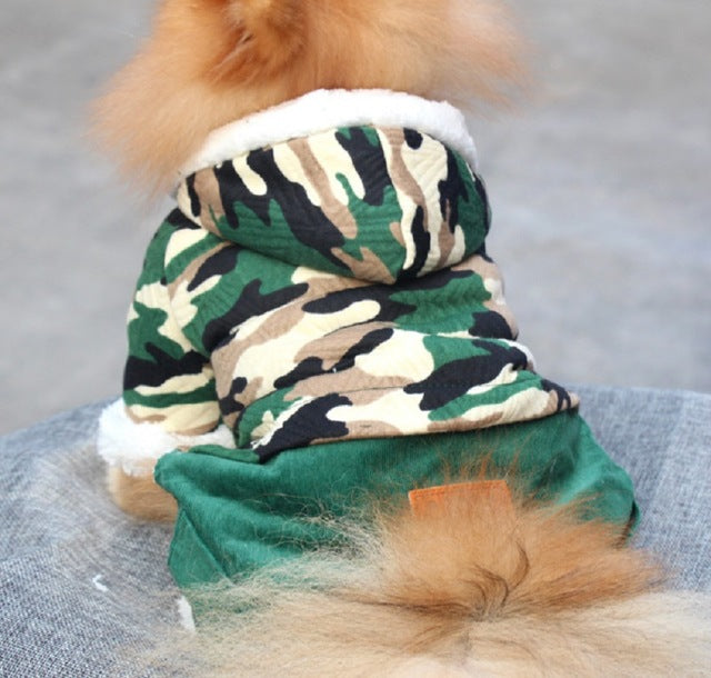 Pink Green Camouflage Four-Legs Fur Sweatsuit for Pets