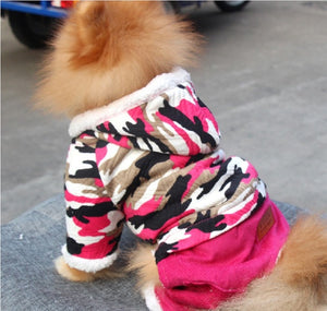 Pink Green Camouflage Four-Legs Fur Sweatsuit for Pets