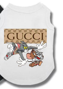 Teddy Bear Popeye Bear Print Pattern Black White pet Tank Tops