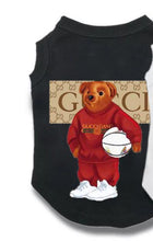 Teddy Bear Popeye Bear Print Pattern Black White pet Tank Tops