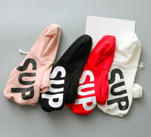 Pink Red Black White Warm Print Pattern Pet Hoodie